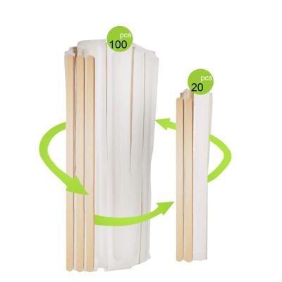 China Sustainable Individually Wrapped Disposable Wooden Coffee Stir Sticks Round End Coffee Stirrers for sale