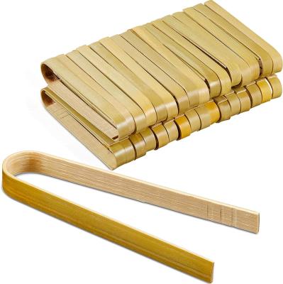 China Eco-Friendly U-Shape Bamboo Bread Toast Tongs Sustainable To Pick Food Cooking BBQ Tongs Restaurant Kitchen Utensils for sale