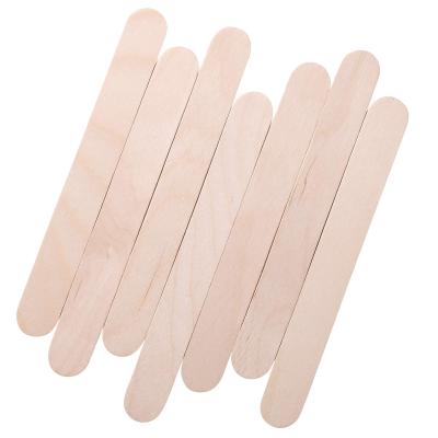 China Sustainable Custom Wooden Craft Popsicle Sticks , Wooden Stirrers Round Edge Ice Cream Sticks for sale