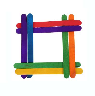 China Wholesale Disposable Wooden Toy Popsicle Stick Kindergarten Toy Stick Child Birch Wood DIY Sticks for sale