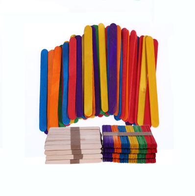 China Children's Multicolor Stick DIY Toy Sticks Biodegradable Compostable Wooden Stick Popsicle Wholesale Disposable for sale