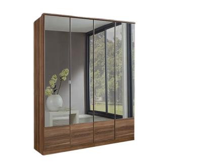 China (Others) 2020 new fashion adjustable sliding door design 4 door bedroom wardrobe with mirror for sale