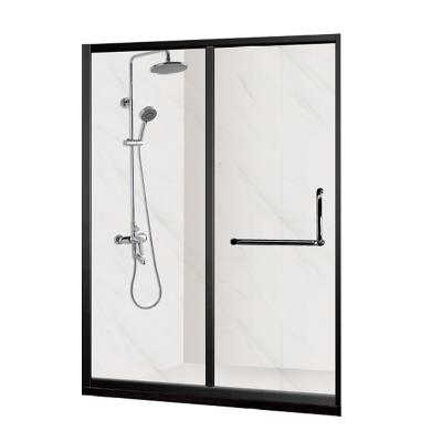 China With Frame XZJ 2 Frameless Stainless Steel Shower Door Single Sliding Tempered Glass Frosted Glass Shower Room for sale