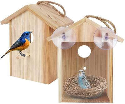 China High Quality Durable Pine Bird's Breathable Nest Can Be Seen Log Cabin Bird for sale