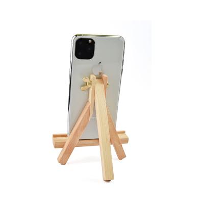 China PORTABLE PORTABLE Stable Original Wooden Color Pine Color Tripod Holder Stand Mobile Phone Holder for sale