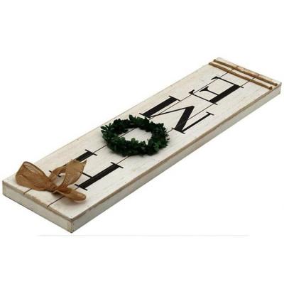 China Europe Wedding Party White Wooden MDF Plaque Home Decoration Old With Green Wreath for sale