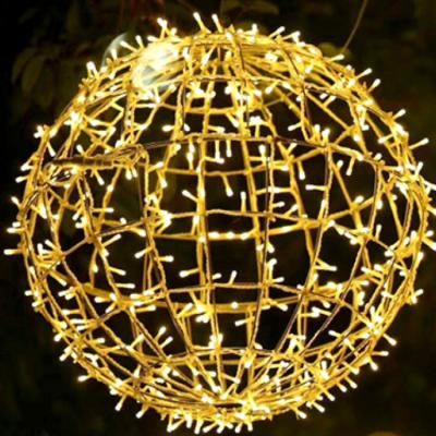 China Garden 1.1M Custom Decoration Ball / Iron Wire Shape Copper Led Lights For Christmas for sale