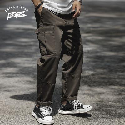 China Maden Retro Loose M65 100% Cotton Field Drawstring Pants Big Pockets Cargo Pants For Men for sale