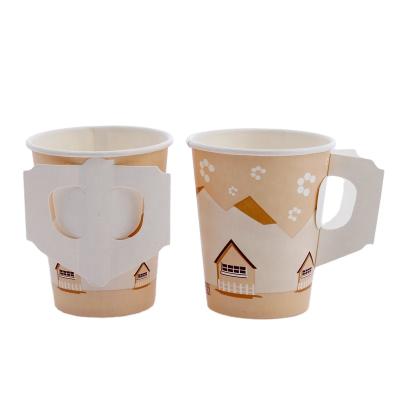 China Wholesale High Quality Disposable To Go Disposable Take Away Coffee Tea Paper Cup 7oz With Handle for sale