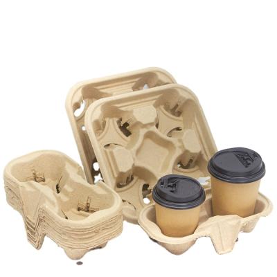 China High Quality Recycled Materials Take Away Hot Papercup Papercup Beverage Tea Carrier Disposable Paper Cup Holder for sale