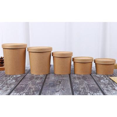 China Newest Design Disposable Containers Disposable Paper Soup Container With Lid for sale