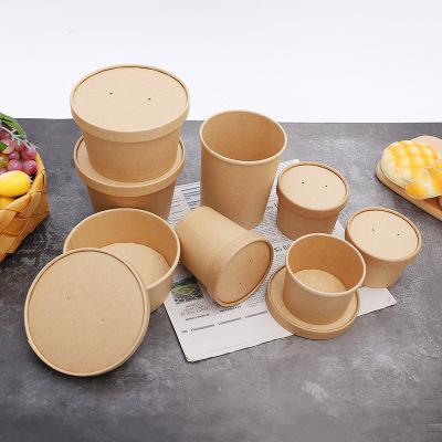 China Eco Friendly Disposable Food Containers Wrapping Paper Soup Container With Lids for sale