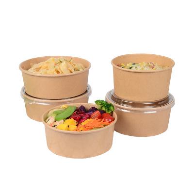 China Best Selling Recycled Materials Goods Using Kraft Paper Bowl Disposable Paper Bowls With Lids for sale