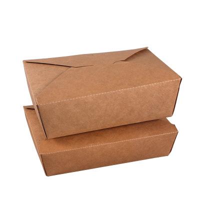 China Quality Disposable Kraft Paper Low Price Guaranteed Degradable Collapsible Lunch Box for sale