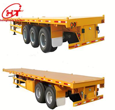 China Truck trailer China trailer factory produces flatbed trailer which can transport 2 trailers of 20ft or 1 40ft TUE for sale