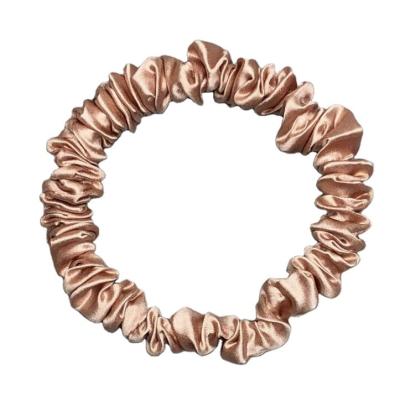 China British style skinny pure silk elastic hair bands 100% silk hair scrunchie for sale