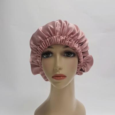 China Designer Dye Sleeping Bonnet Hoods Satin Elastic Band Polyester Material Viable Colorful Plaid Hair Wholesale for sale