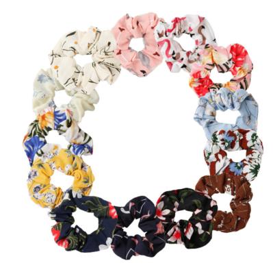 China Fancy Fabric Chiffon Hair Scrunchies In Elastic Hair Band With Designs Factory Price for sale