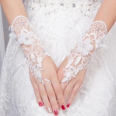 China Wholesale Fingerless Hand Fingerless White Bridal Wedding Gloves for sale