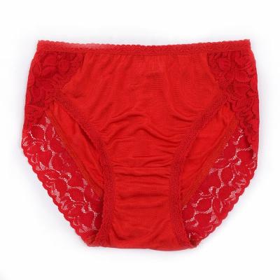 China Kintted Mid Rise Skin Antibacterial Soft Underwear Women Transparent Natural Pure Silk Panties for sale