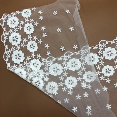 China Sustainable 3D Wedding Lace Embroidery Ribbon Embroidery Lace Fabric Flower Fabric for sale