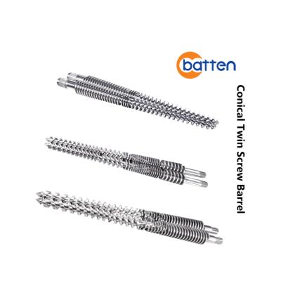 China Conical Plastic Machine Plastic Extruder PVC Pipe Double Bimetal Screw For Plastic Molding Machine for sale