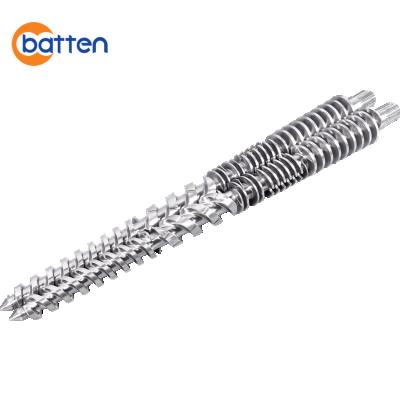 China Bimetallic Conical Twin Screw Barrel For Extruder Machine Conical Twin Extruder Barrel And Screw Making For Plastic Machine for sale