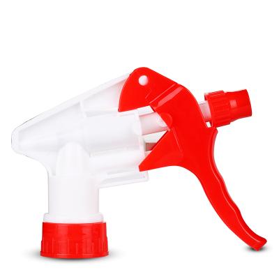 China Non Spill 20/410 24/410 28/410 Red And White Plastic Neck Household Clean Liquid Mist Spray Trigger Pump for sale