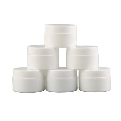 China Custom Empty Plastic 15g White Cosmetic Jar Eye Cream Container For Nail Gel for sale