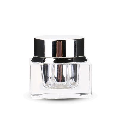 China Square 5g Color Custom Plastic Acrylic Cream Gel Jar Luxury Cosmetic Container With Round Cap for sale