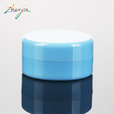 China Glitter 10g Shade Cosmetic Small Blue Empty PS Plastic Jars Colored Powder Containers For Cream for sale