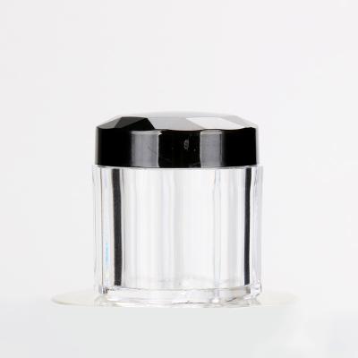 China 10g Nail Salon Cosmetic Clear Plastic Jar Plastic Nail Glitter Powder Container PS Cream Jar for sale