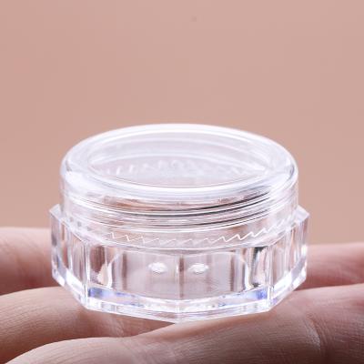 China Mini PS 5g Cosmetic Clear Plastic Jar For Nail Powder Single-color Eyeshadow Powder Container for sale