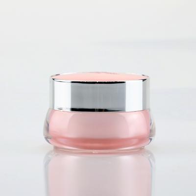 China 5ml Round Cosmetic Rose Plastic Container Luxury Acrylic Personal Care Body Cream Fashionable Bottle For Nail Polish Glue for sale