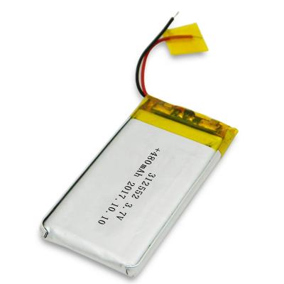 China Consumer Electronics 312552 Rechargeable Lithium Polymer Battery 3.7V Lithium Polymer 480mAh Batteries Pack for sale