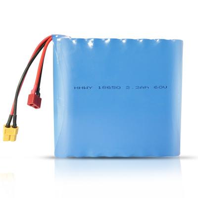 China 18650 Prismatic Rechargeable Battery Pack 60v 2.2ah High Voltage Lithium Ion Battery Manufacturers W for sale