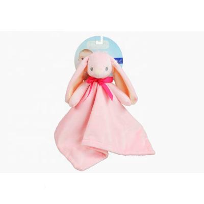 China LOW MOQ Cute Cartoon Bunny Shape Baby Animal Security Blanket Free Sample Living Room Comfortable Plush With Animal for sale