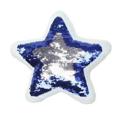 China Large Magnetic Sofa Flip Sequin Pillow Five-pointed Star Shaped Magic Pillow for sale