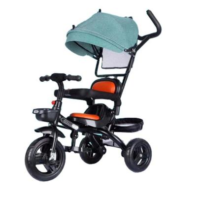 China New Design Safety 360 Swivel Seat 3 Wheels Kids Tricycle Plastic 3 in 1 Kids Tricycle with Parent Handle for sale