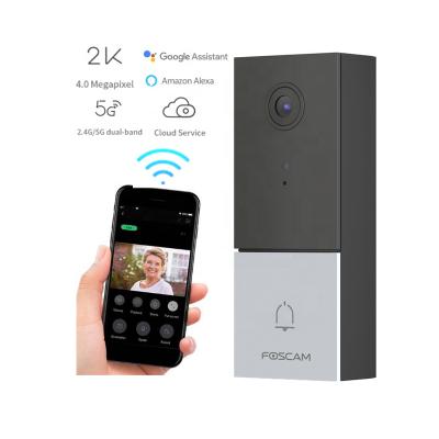 China IR LED night vision/VMS/NVR Foscam 4mp /5m OEM ODM branded wifi doorbell camera detection 2k hd 2.4ghz/5ghz motion sensor ultra video doorbell for sale