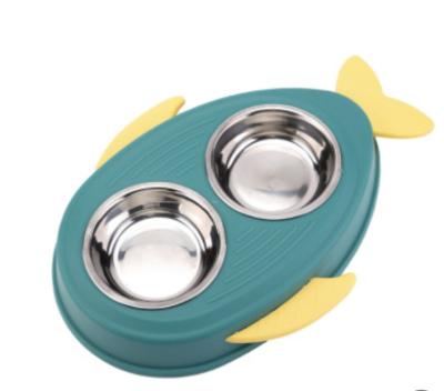 China Customized Stored Cat Pet Puppy Dog Feeding Bowl Stainless Steel Portable Plastic Pet Bowl Stainless Steel Bowl for sale