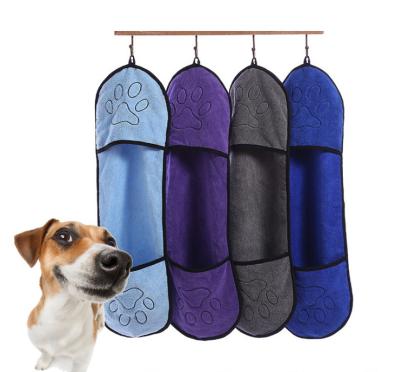 China Factory Viable Source Pet Towel Dog Bath Towel Cat Pocket Absorbent Bath Towel for sale