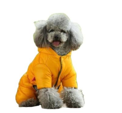 China Autumn And Winter Dog Clothes Pet Hoodie Plush Jacket Coat Hand Turnout Rope Stripe Stocked Warm Coat for sale