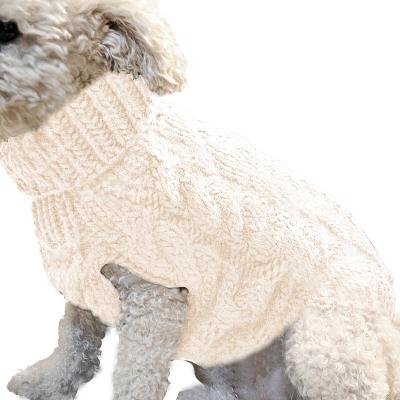 China New Stocked Autumn Winter Sweater Warm Pet Dog Clothes Turtle Neck Knitting Fashion Soft Than Casual Outwear Knitted Sweaters S-XL for sale