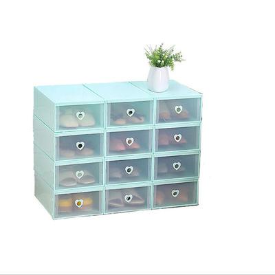 China Clear Plastic Type Stored Shoebox Case Household Sundries Shoe Organizer Women Shoe Organizer Push Drawer Stackable Storage Box for sale