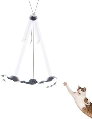 China Self-Heated Cat Toy Door Kitten Toys Self Play Cat Scratch Mouse Interactive Hanging Retractable Toy for sale