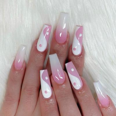 China Bodybuilder Fake Nails With Detachable Press Ons Luxury Glue Nail 2021 Portable Ballerina Full Cover Nail Tips for sale