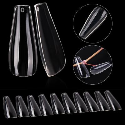 China 600PCS Flexibility Press On Artificial Long Coffin Nails ABS Ballerina Full Cover Clear Nails Tips for sale