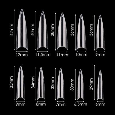 China Flexibility Private Label Half Cover Stiletto Tips MSDS Nail 600pcs ABS Long False Tips Artificial Nail Art XXL Stiletto Tips for sale