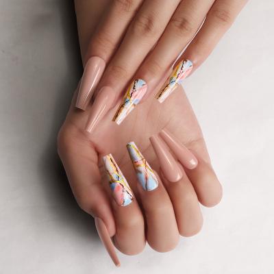 China Bodybuild Matte Acrylic Coffin Extra Long Fake Nails Ballerina Press On Nails For Girls Luxury Press On Nail for sale